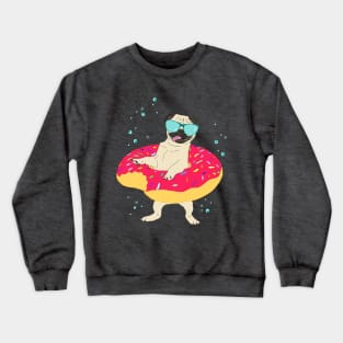 donut pug - lifebuoy Crewneck Sweatshirt